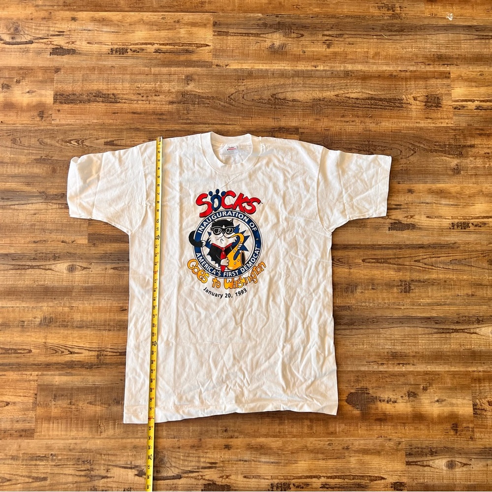 Vintage Stitch Clinton 1993 Socks The Cat Inauguration T Shirt